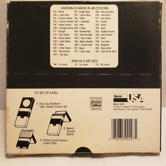 BEROL VERITHIN LEAD ART PENCILS - SET OF 24 COLORED PENCILS - 731 - TRUE VINTAGE - Picture 10 of 12